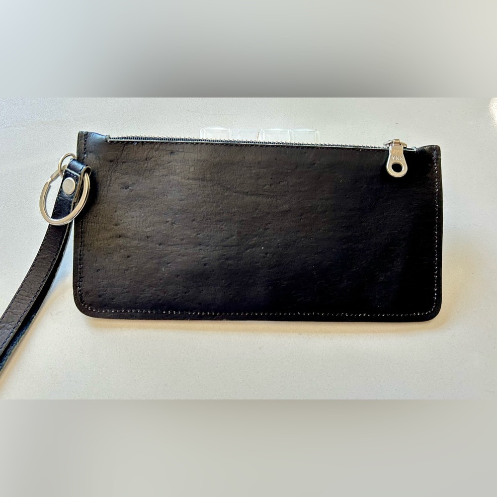 SOY NICA Chocolate Brown 100% Nicaraguan Leather Wristlet 8.25"x4"